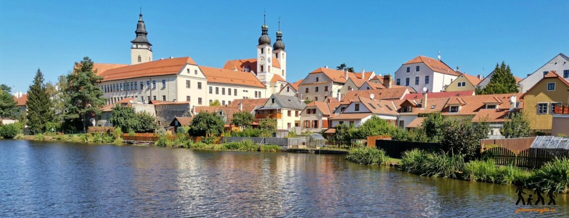 Telč z mostu přes Ulický rybník