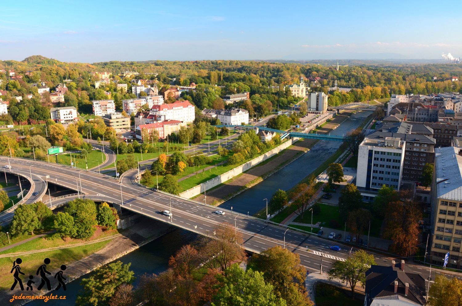mosty přes Ostravici v Ostravě
