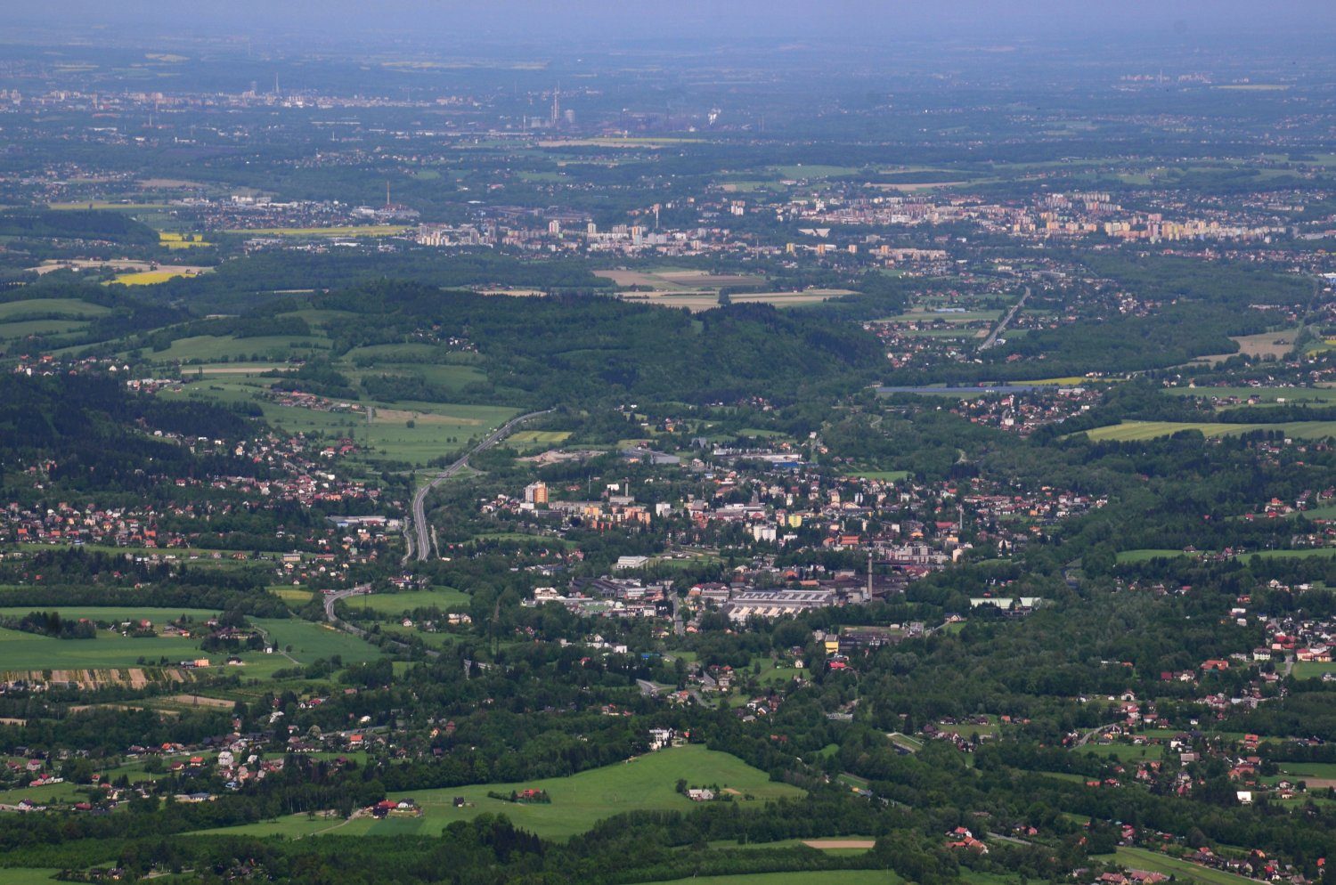 Frýdland Frýdek a Ostrava ze Smrku